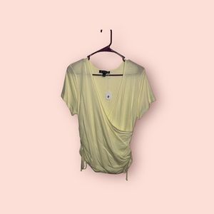 NWT INC yellow scrunched top